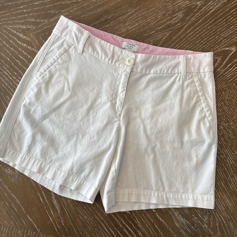 Crown & Ivy Sz‎ 4p White QUALITY Shorts EXCELLENT & FUN Fast Ship